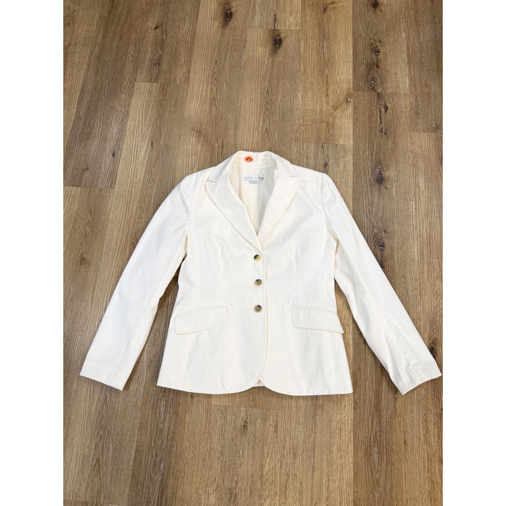 Garfield & Marks Minimalist Old Money Preppy Blazer Women 8 Cream Made in USA